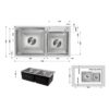 Мойка для кухни с двумя чашами интегрированная Lidz Handmade H7843 (LDH7843BRU35387) Brushed Steel 3,0/1,0 мм Мийка для кухні з двома чашами інтегрована Lidz Handmade H7843 (LDH7843BRU35387) Brushed Steel 3,0/1,0 мм