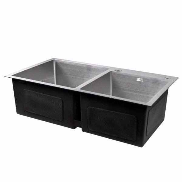 Мойка для кухни с двумя чашами интегрированная Lidz Handmade H7843 (LDH7843BRU35387) Brushed Steel 3,0/1,0 мм Мийка для кухні з двома чашами інтегрована Lidz Handmade H7843 (LDH7843BRU35387) Brushed Steel 3,0/1,0 мм