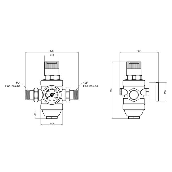 Фільтр самопромивний Thermo Alliance Forte 1/2 "з редуктором SF128W15 Фільтр самопромивний Thermo Alliance Forte 1/2 "з редуктором SF128W15