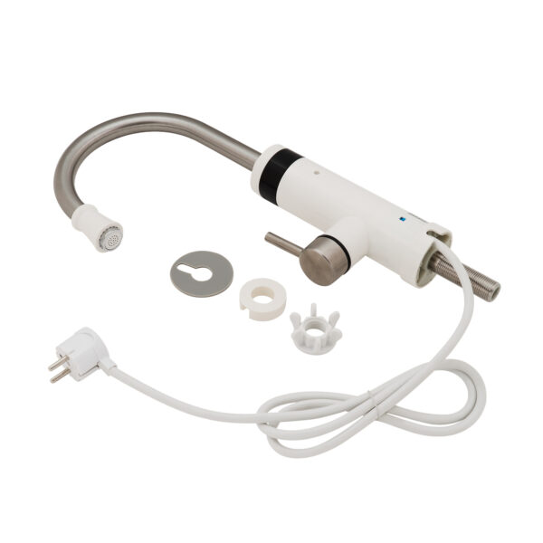 Проточный кран-водонагреватель кухонный для кухни Lidz Warm 059 LDWAR059WNK35878 White / Nickel Проточний кран-водонагрівач кухонний для кухні Lidz Warm 059 LDWAR059WNK35878 White / Nickel