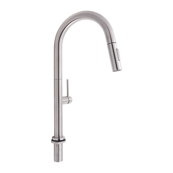 Смеситель для кухни Qtap Lenicka с выдвижным изливом QTLEN9138103UN Brushed Nickel PVD Змішувач для кухні Qtap Lenicka з висувним виливом QTLEN9138103UN Brushed Nickel PVD