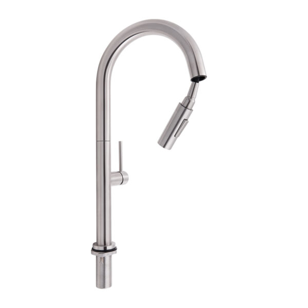 Смеситель для кухни Qtap Lenicka с выдвижным изливом QTLEN9138103UN Brushed Nickel PVD Змішувач для кухні Qtap Lenicka з висувним виливом QTLEN9138103UN Brushed Nickel PVD