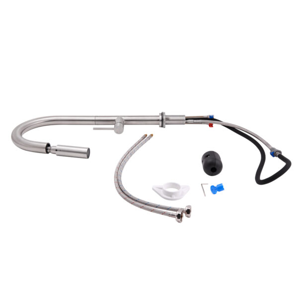 Смеситель для кухни Qtap Lenicka с выдвижным изливом QTLEN9138103UN Brushed Nickel PVD Змішувач для кухні Qtap Lenicka з висувним виливом QTLEN9138103UN Brushed Nickel PVD