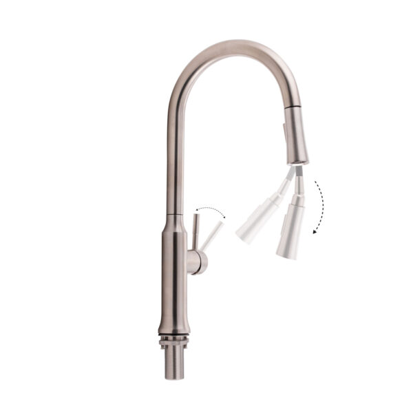 Змішувач для кухні Qtap Baruska з висувним виливом QTBAR9137103UN Brushed Nickel PVD Змішувач для кухні Qtap Baruska з висувним виливом QTBAR9137103UN Brushed Nickel PVD