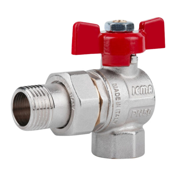 Кран кульовий Icma FAR. ROSSA 1/2" кутовий №361 Кран кульовий Icma FAR. ROSSA 1/2" кутовий №361