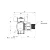 Кран кульовий Icma FAR. ROSSA 1/2" кутовий №361 Кран кульовий Icma FAR. ROSSA 1/2" кутовий №361