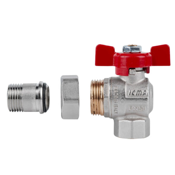 Кран кульовий Icma FAR. ROSSA 1/2" кутовий №361 Кран кульовий Icma FAR. ROSSA 1/2" кутовий №361
