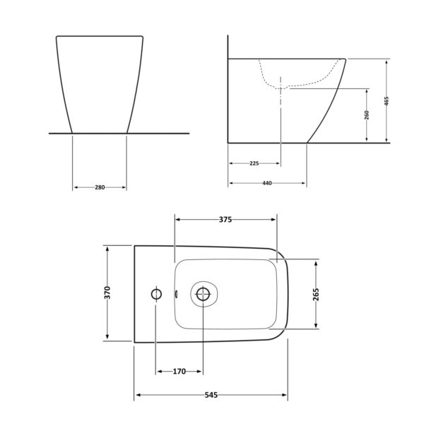 Біде підлогове Qtap Crow 545х360х410 White QT05443370W Біде підлогове Qtap Crow 545х360х410 White QT05443370W