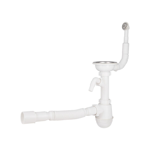 Сифон для кухонной мойки Lidz (WHI) 60 08 E001 01 ECO с круглым переливом (выход 50 мм) Сифон для кухонної мийки Lidz (WHI) 60 08 E001 01 ECO з круглим переливом (вихід 50 мм)