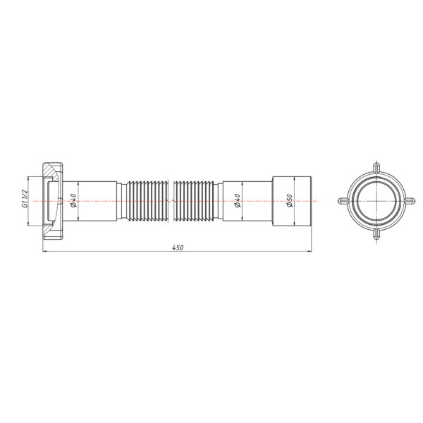 Гнучка труба Lidz (WHI) 60 01 G002 01 з накидною гайкою 1 1/2" довжина 1200 мм Гнучка труба Lidz (WHI) 60 01 G002 01 з накидною гайкою 1 1/2" довжина 1200 мм
