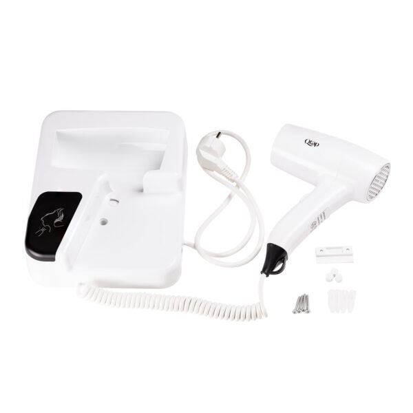 Фен із тримачем Qtap Pohodli 1200 Вт QTF1200RNP White (Pobut)