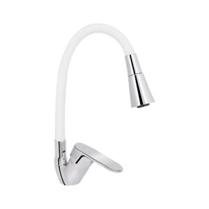 Смеситель для кухни Lidz Tani 008F3 с гибким изливом (k40) LDTAN008F3WCR37037 Chrome/White Змішувач для кухні Lidz Tani 008F3 з гнучким виливом (k40) LDTAN008F3WCR37037 Chrome/White