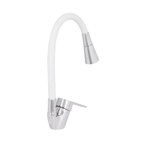 Смеситель для кухни Lidz Tani 008F3 с гибким изливом (k40) LDTAN008F3WCR37037 Chrome/White Змішувач для кухні Lidz Tani 008F3 з гнучким виливом (k40) LDTAN008F3WCR37037 Chrome/White