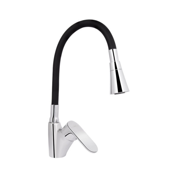 Смеситель для кухни Lidz Tani 007F3 с гибким изливом (k40) LDTAN007F3BCR37649 Chrome/Black Змішувач для кухні Lidz Tani 007F3 з гнучким виливом (k40) LDTAN007F3BCR37649 Chrome/Black
