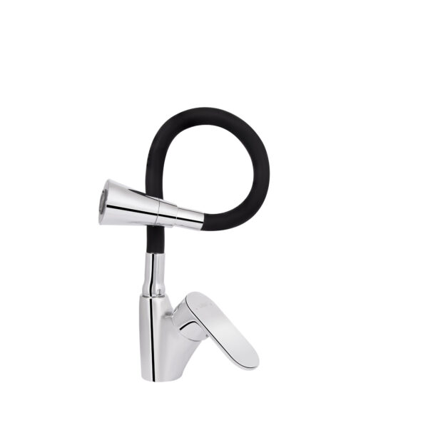 Смеситель для кухни Lidz Tani 007F3 с гибким изливом (k40) LDTAN007F3BCR37649 Chrome/Black Змішувач для кухні Lidz Tani 007F3 з гнучким виливом (k40) LDTAN007F3BCR37649 Chrome/Black