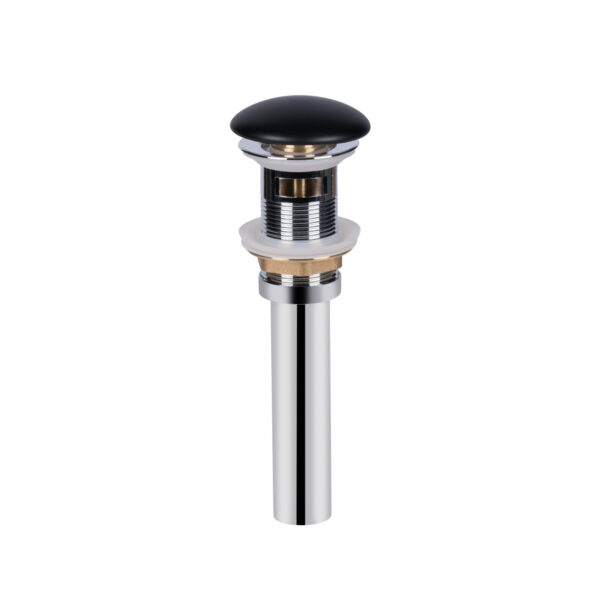 Донный клапан для раковины Qtap PU03O 225х70х70 Matt black с переливом Донний клапан для раковини Qtap PU03O 225х70х70 Matt black з переливом
