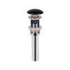 Донный клапан для раковины Qtap PU03O 225х70х70 Matt black с переливом Донний клапан для раковини Qtap PU03O 225х70х70 Matt black з переливом