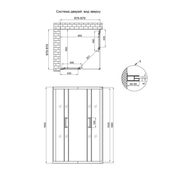 Душевая кабина Qtap Taurus CRM1011SC6 100x100 см, стекло Clear 6 мм, покрытие CalcLess без поддона Душова кабіна Qtap Taurus CRM1011SC6 100x100 см, скло Clear 6 мм, покриття CalcLess без піддона