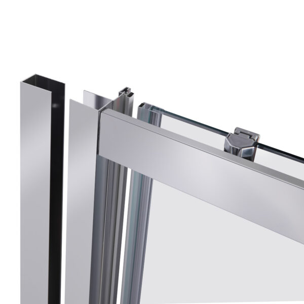 Душові двері в нішу Qtap Taurus CRM209-1.C6 90-100x200 см, скло Clear 6 мм, покриття CalcLess