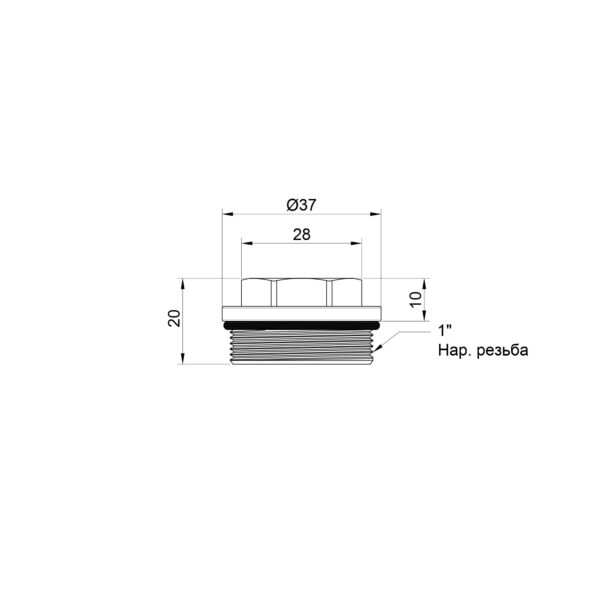 Заглушка Thermo Alliance Standart 1" для колектора SD35425