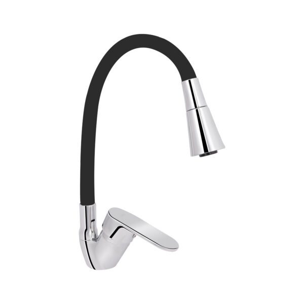 Смеситель для кухни Lidz Tani 008F3 с гибким изливом (k40) LDTAN008F3BCR39484 Chrome/Black Змішувач для кухні Lidz Tani 008F3 з гнучким виливом (k40) LDTAN008F3BCR39484 Chrome/Black