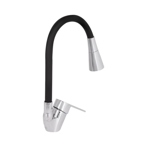 Смеситель для кухни Lidz Tani 008F3 с гибким изливом (k40) LDTAN008F3BCR39484 Chrome/Black Змішувач для кухні Lidz Tani 008F3 з гнучким виливом (k40) LDTAN008F3BCR39484 Chrome/Black