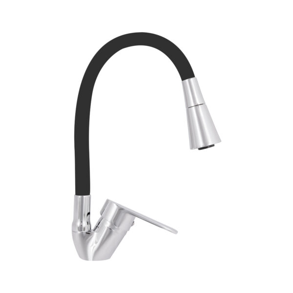 Смеситель для кухни Lidz Tani 008F3 с гибким изливом (k40) LDTAN008F3BCR39484 Chrome/Black Змішувач для кухні Lidz Tani 008F3 з гнучким виливом (k40) LDTAN008F3BCR39484 Chrome/Black