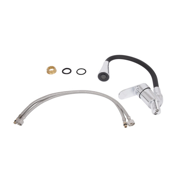Смеситель для кухни Lidz Tani 008F3 с гибким изливом (k40) LDTAN008F3BCR39484 Chrome/Black Змішувач для кухні Lidz Tani 008F3 з гнучким виливом (k40) LDTAN008F3BCR39484 Chrome/Black