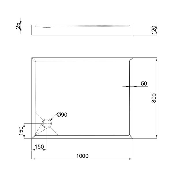 Душевой поддон Qtap Tern 301812C 100x80x12 см + сифон Душовий піддон Qtap Tern 301812C 100x80x12 см + сифон