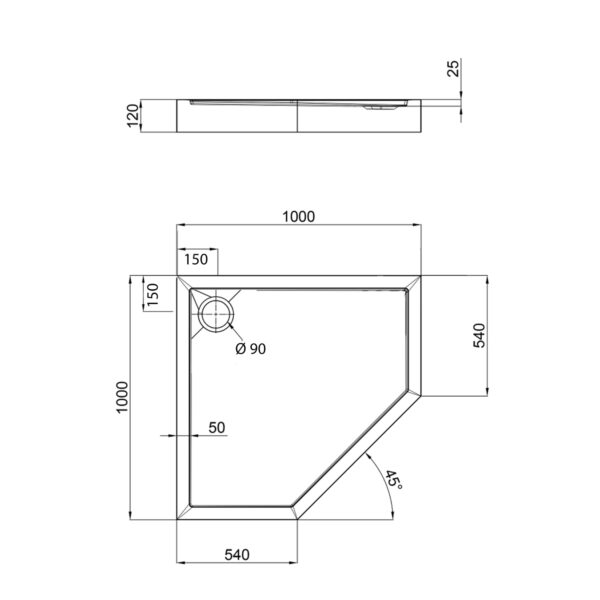 Душевой поддон Qtap Diamond 301112 100x100x12 см + сифон Душовий піддон Qtap Diamond 301112 100x100x12 см + сифон