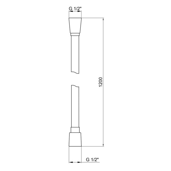 Шланг для ручного душу Qtap Hadice 1200 мм QTHADPVC120B Black Matt Шланг для ручного душу Qtap Hadice 1200 мм QTHADPVC120B Black Matt