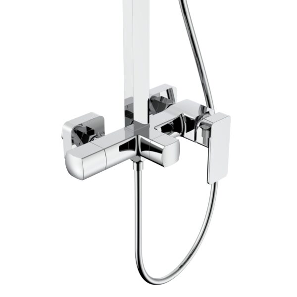 Душевая система для кабины Qtap Capricorn на три потребителя (с изливом) 53103KNC Chrome Душова система для кабіни Qtap Capricorn на три споживачі (з виливом) 53103KNC Chrome