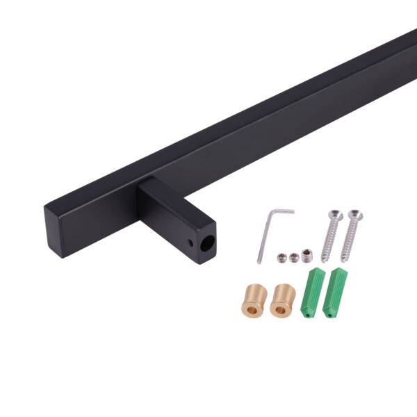 Душова стійка з тримачем універсальна Qtap Lepit 705 мм прямокутна QTLEP82103NB Black Matt Душова стійка з тримачем універсальна Qtap Lepit 705 мм прямокутна QTLEP82103NB Black Matt