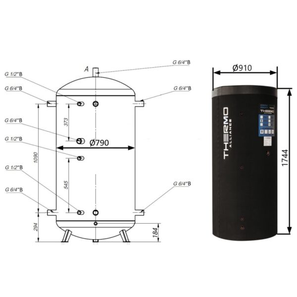 Теплоакумулятор Thermo Alliance TA-ТАМ-00 750 з ізоляцією 80 мм Теплоакумулятор Thermo Alliance TA-ТАМ-00 750 з ізоляцією 80 мм