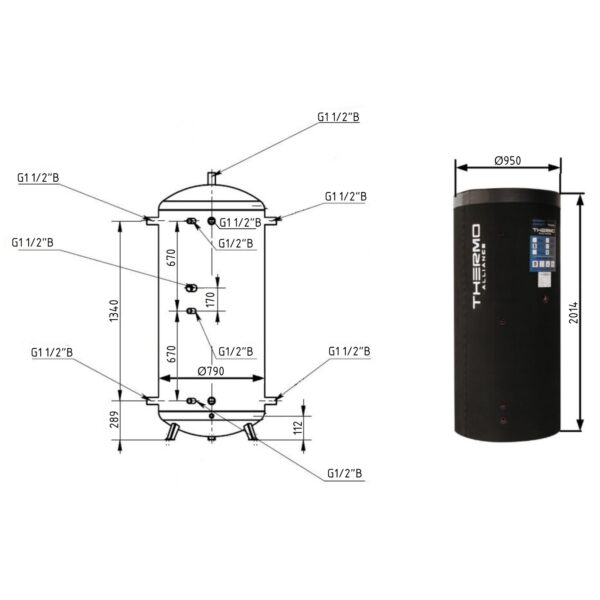 Теплоакумулятор Thermo Alliance TA-ТАМ-00 1000 з ізоляцією 80 мм