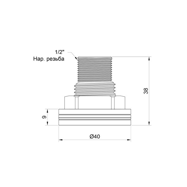Врезка Thermo Alliance Standart 1/2" в бак SD40015 Врізка Thermo Alliance Standart 1/2" в бак SD40015