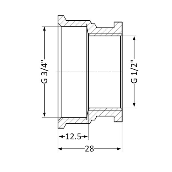 Муфта Thermo Alliance Standart 1/2"х3/4" ВР SD4051520 Муфта Thermo Alliance Standart 1/2"х3/4" ВР SD4051520