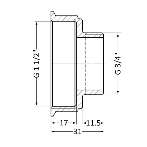 Перехідник Thermo Alliance Standart 1 1/2"х3/4" ВЗ SD4094020 Перехідник Thermo Alliance Standart 1 1/2"х3/4" ВЗ SD4094020