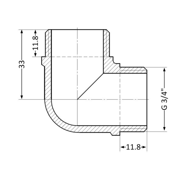 Кут Thermo Alliance Standart 3/4" ЗР SD41920 Кут Thermo Alliance Standart 3/4" ЗР SD41920