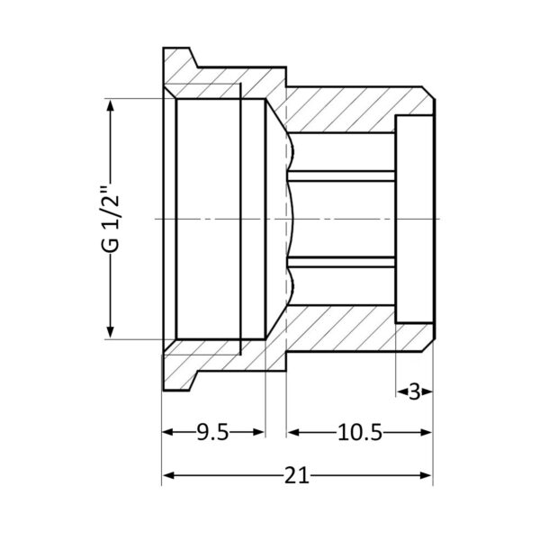 Подовжувач латунний Thermo Alliance Standart 1/2"ВЗ, L=10 мм SD4221510