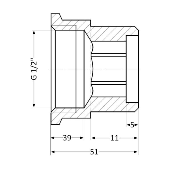 Удлинитель латунный Thermo Alliance Standart 1/2"ВН, L=40 мм SD4221540 Подовжувач латунний Thermo Alliance Standart 1/2"ВН, L=40 мм SD4221540