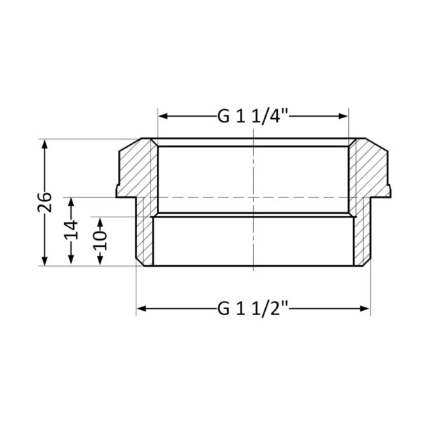 Футорка Thermo Alliance Standart 1 1/2"х1 1/4" ЗВ SD4234032 Футорка Thermo Alliance Standart 1 1/2"х1 1/4" ЗВ SD4234032