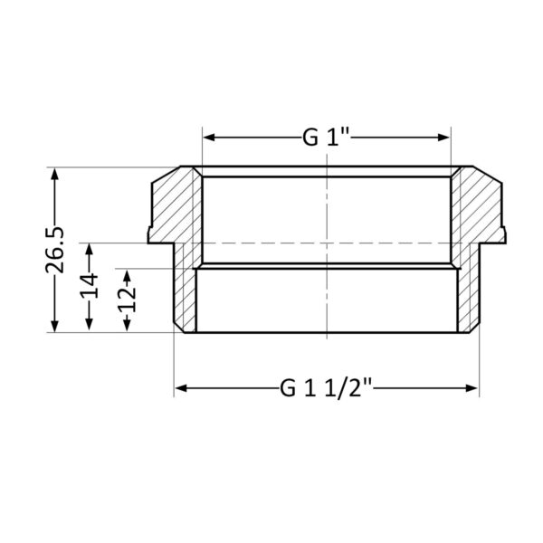 Футорка Thermo Alliance Standart 1 1/2"х1" ЗВ SD4234025 Футорка Thermo Alliance Standart 1 1/2"х1" ЗВ SD4234025