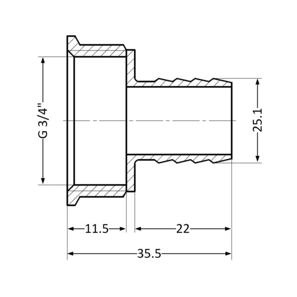 Штуцер Thermo Alliance Standart 25х3/4" ВР SD4262025