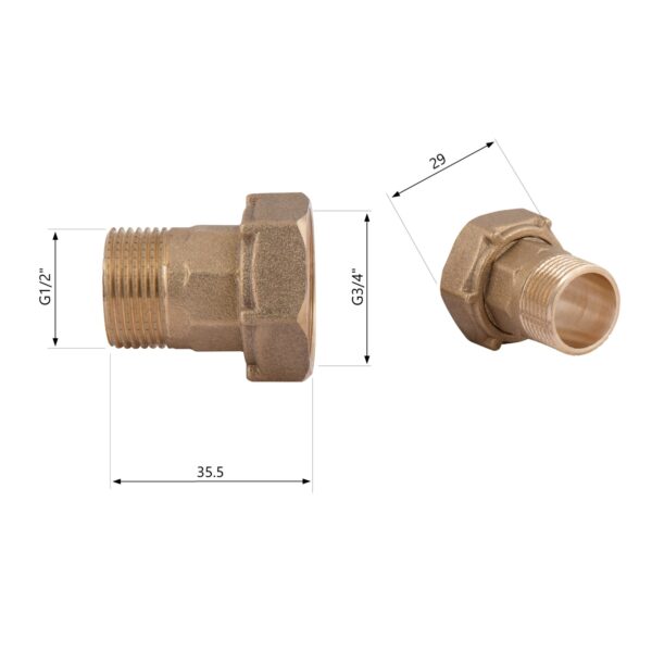 Комплект для лічильника Thermo Alliance Standart 1/2"З х 3/4"В SD42915 Комплект для лічильника Thermo Alliance Standart 1/2"З х 3/4"В SD42915