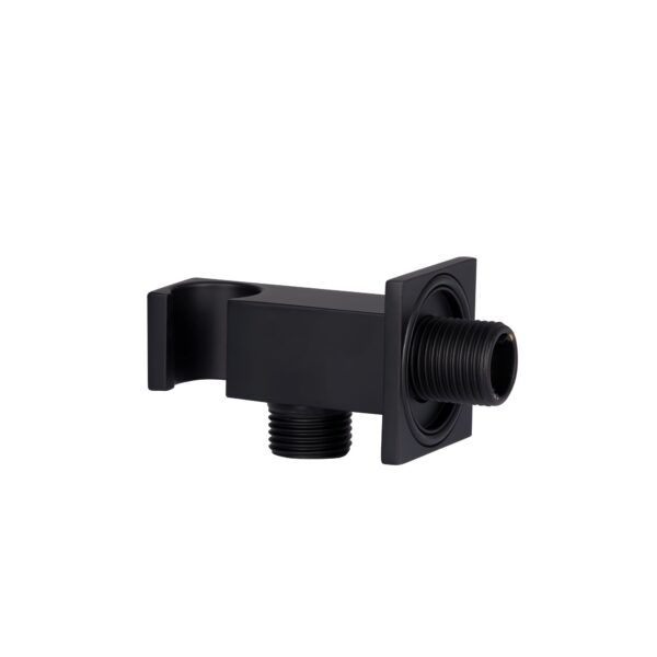 Подключение с держателем для шланга Qtap Spojeni прямоугольное QTCRBBH025 Black Matt Підключення з тримачем для шланга Qtap Spojeni прямокутне QTCRBBH025 Black Matt
