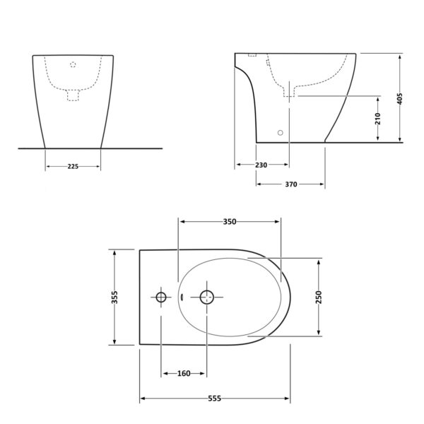 Биде напольное Qtap Presto 540×340×400 White QTPRE29W43056 Біде підлогове Qtap Presto 540×340×400 White QTPRE29W43056