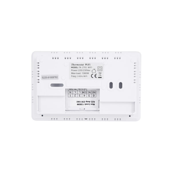 Тижневий програмований термостат Thermo Alliance ТА-2701WiFi сенсорний з WiFi Тижневий програмований термостат Thermo Alliance ТА-2701WiFi сенсорний з WiFi