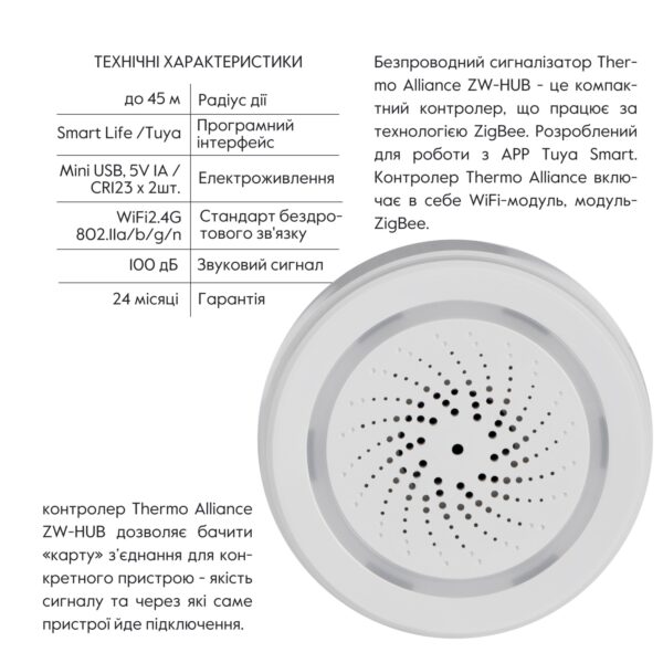 Thermo Alliance Бездротовий сигналізатор з WiFi WF-SLA Thermo Alliance Бездротовий сигналізатор з WiFi WF-SLA