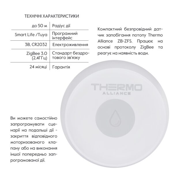 Thermo Alliance ZigBee Датчик протоку ZB-ZFS Thermo Alliance ZigBee Датчик протоку ZB-ZFS